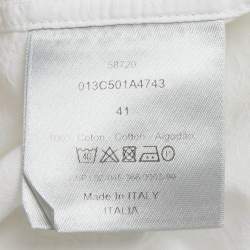 Pre Owned قميص ديور هووم أبيض نمط أوبليك قطن أزرار أمامية مقاس كبير