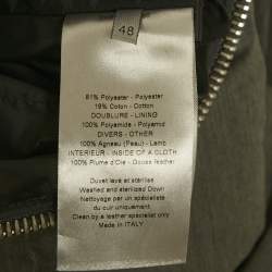 مملوكة مسبقًا Dior Homme Grey Nylon Leather Trim Down Jacket M