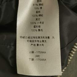 مملوكة مسبقًا Dior Homme Grey Nylon Leather Trim Down Jacket M