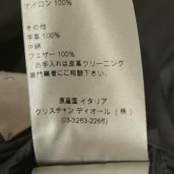 مملوكة مسبقًا Dior Homme Grey Nylon Leather Trim Down Jacket M