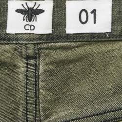 مملوكة مسبقًا بنطلون جينز ديور أخضر دينيم بويفريند مقاس وسط (صغير) 32 بوصة