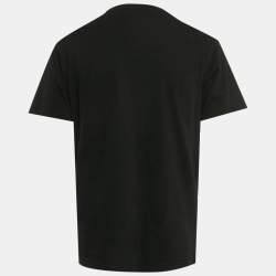 Pre Owned تي شيرت ديور هوم قطن أسود بشعار مطبوع مقاس متوسط (ميديوم)