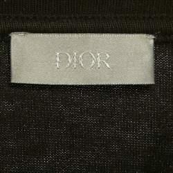 Pre Owned تي شيرت ديور هوم قطن أسود بشعار مطبوع مقاس متوسط (ميديوم)