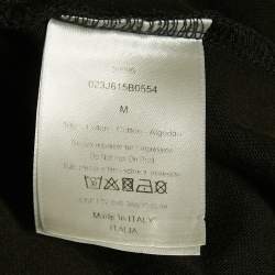 Pre Owned تي شيرت ديور هوم قطن أسود بشعار مطبوع مقاس متوسط (ميديوم)