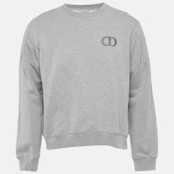 Pre Owned Dior Homme Grey Jersey CD Icon Long Sleeve Sweatshirt XL