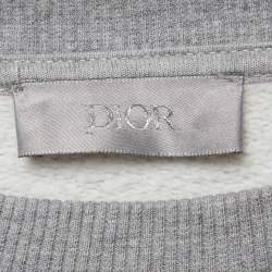 مملوكة مسبقًا سويت شيرت ديور هوم جيرسي رمادي ذو أكمام طويلة أيقونة CD مقاس كبير جداً (إكس لارج)