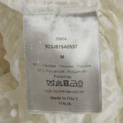 Pre Owned Dior Homme White Logo Oblique Jersey Sheer T-Shirt M