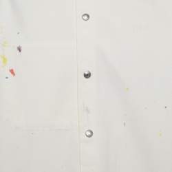 مملوكة مسبقًا Dior Homme White Paint Splatter Denim Overshirt M
