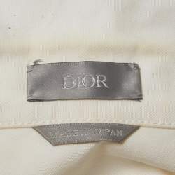 مملوكة مسبقًا Dior Homme White Paint Splatter Denim Overshirt M