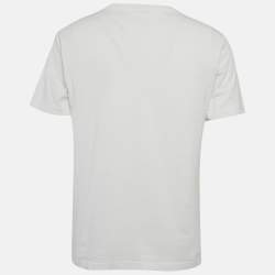 Pre Owned Dior Homme White Jersey CD Diamond Embroidered T-Shirt M