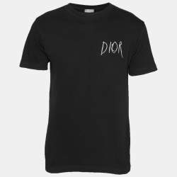 Pre Owned Dior Homme Black Cotton Knit Logo Embroidered T-Shirt XXS