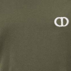 Pre Owned تي شيرت ديور هوم قطن مطرز بشعار أسود مقاس صغير (إكس سمول)