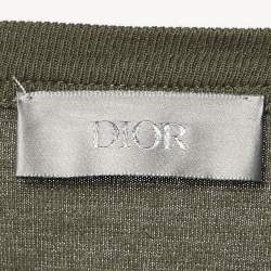 Pre Owned تي شيرت ديور هوم قطن مطرز بشعار أسود مقاس صغير (إكس سمول)