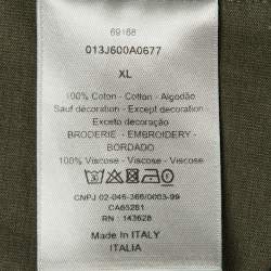 Pre Owned تي شيرت ديور هوم قطن مطرز بشعار أسود مقاس صغير (إكس سمول)