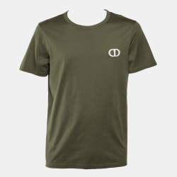 Pre Owned تي شيرت ديور هوم قطن مطرز بشعار أسود مقاس صغير (إكس سمول)