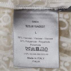 مملوكة مسبقًا Dior Homme White Logo Oblique Jersey Sheer T-Shirt L