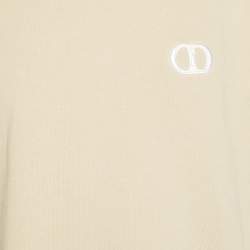 Pre Owned Dior Homme Beige Logo Embroidery Jersey Relaxed Fit T-Shirt M