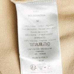 Pre Owned Dior Homme Beige Logo Embroidery Jersey Relaxed Fit T-Shirt M