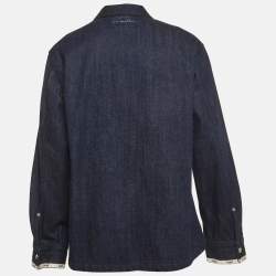 Pre Owned Dior Homme Navy Blue Denim Overshirt XXL