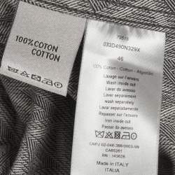 Pre Owned Christian Dior Homme Grey CD Diamond Jacquard Cotton Overshirt S