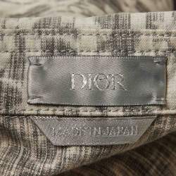 Pre Owned Dior Homme Grey/White Oblique Kasuri Denim Overshirt XL