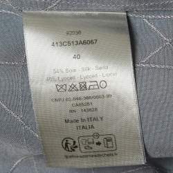 Pre Owned قميص ديور هوم رمادي مزيج حرير بأكمام طويلة مقاس وسط