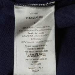 Pre Owned Dior Homme Navy Blue Cotton Pique Short Sleeve Polo T-Shirt S