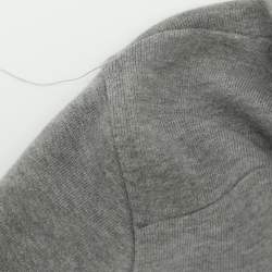 Pre Owned Dior Grey Logo Embroidered Cotton Sweater L