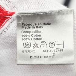 Pre Owned Dior Homme White Cotton Knit Vintage V-neck Tennis Sweater Vest XL
