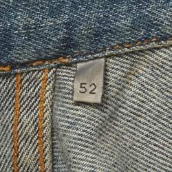 Pre Owned Dior x Shawn Stussy Blue Logo Embroidered Denim Jacket XL
