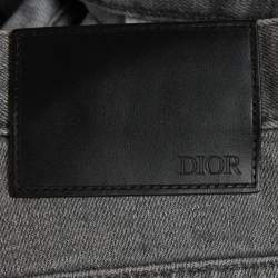Pre Owned Dior Homme Grey Denim Slim Fit Jeans M/Waist 34" 
