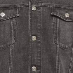 Pre Owned Dior Homme Grey Denim Shearling Trim Jacket XL