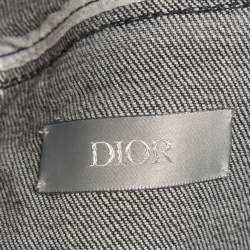 Pre Owned Dior Homme Grey Denim Shearling Trim Jacket XL