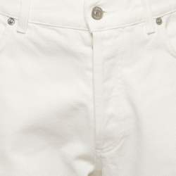 Pre Owned Christian Dior Homme White Denim Regular Fit Jeans M/Waist 32"