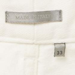 Pre Owned Christian Dior Homme White Denim Regular Fit Jeans M/Waist 32"