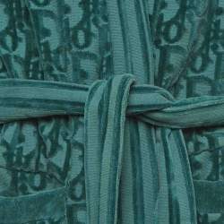 Pre Owned Christian Dior Homme Green Oblique Terry Bathrobe M