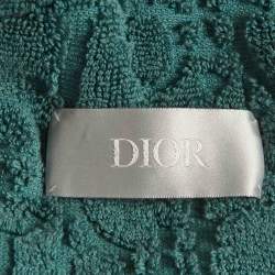 Pre Owned Christian Dior Homme Green Oblique Terry Bathrobe M