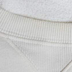 Pre Owned Christian Dior Homme Off White Embroidered Cotton Crewneck Sweatshirt M