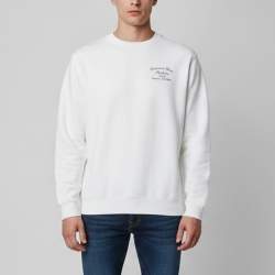 Pre Owned Christian Dior Homme Off White Embroidered Cotton Crewneck Sweatshirt M