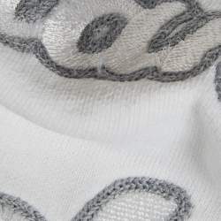 Pre Owned Christian Dior Homme Off White Embroidered Cotton Crewneck Sweatshirt M