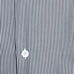 Dior Monochrome Striped Cotton Mandarin Collar Button Front Shirt XS