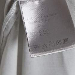 Dior Stone Grey Cotton Short Sleeve Button Front Shirt XS