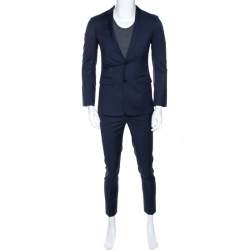 Dior Navy Blue Wool Tailored Suit XS 