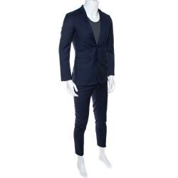 Dior Navy Blue Wool Tailored Suit XS 