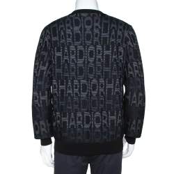 Dior Homme Black Hardior Patterned Jacquard Wool Blend Pullover L