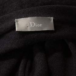 Pre Owned Dior Homme Charcoal Grey Silk & Wool Blend V Neck Sweater XS