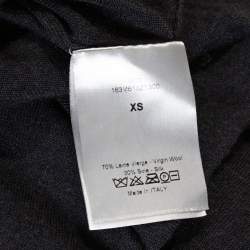 Pre Owned Dior Homme Charcoal Grey Silk & Wool Blend V Neck Sweater XS