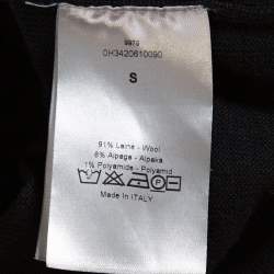 Pre Owned Dior Homme Black Wool Knit & Alpaca Trim Zip Up Jacket S