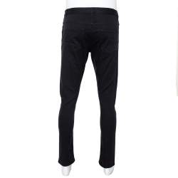 Dior Black Denim Floral Patch Appliqued Tapered Jeans M