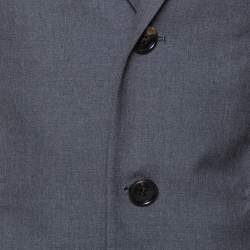 Dior Grey Wool Two Button Coat Jacket S